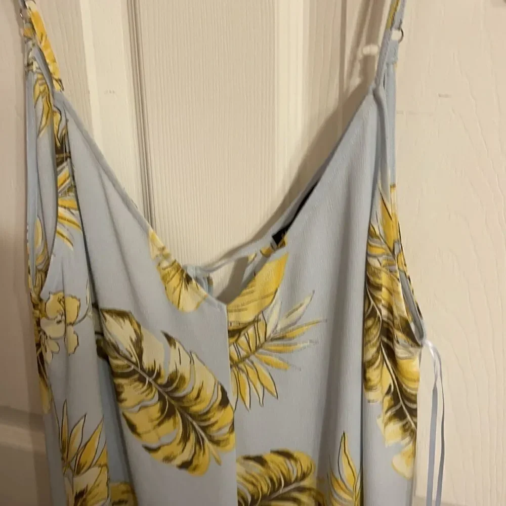 Mad For Love Blue with leaves Jumpsuit New - Picture 4 of 16